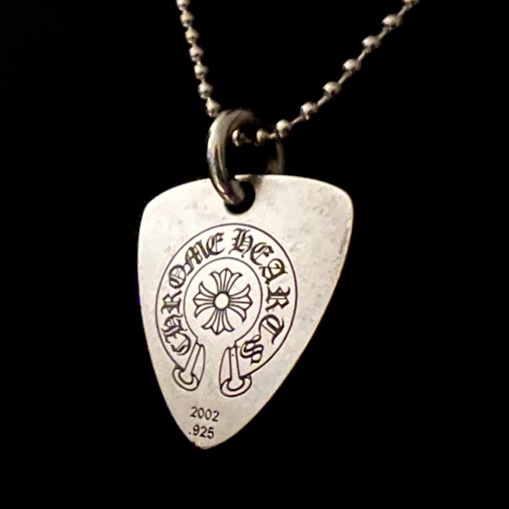 Chrome Hearts Silver Guitar Pick Pendant, Vintage - EUC